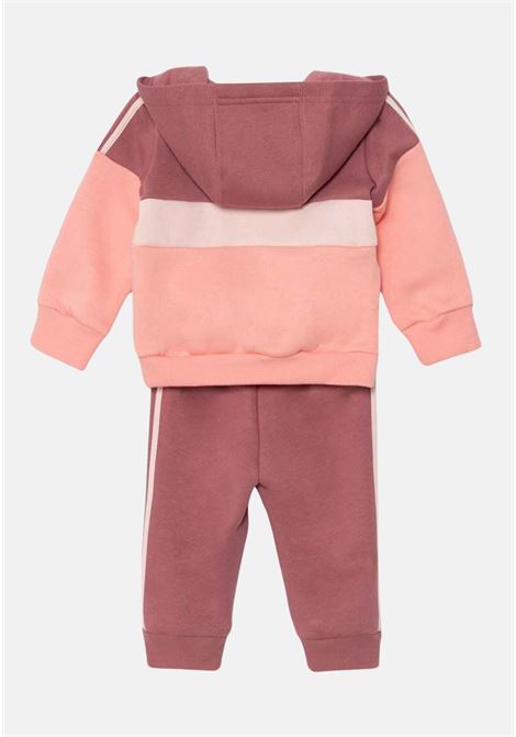 Tuta Tiberio 3-Stripes Colorblock Fleece rosa da neonato ADIDAS PERFORMANCE | IV7394.